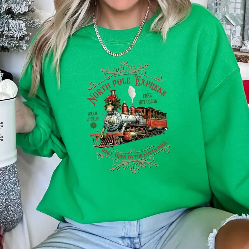 North Pole Express, Vintage Christmas Sweatshirt made by Refinery Number One