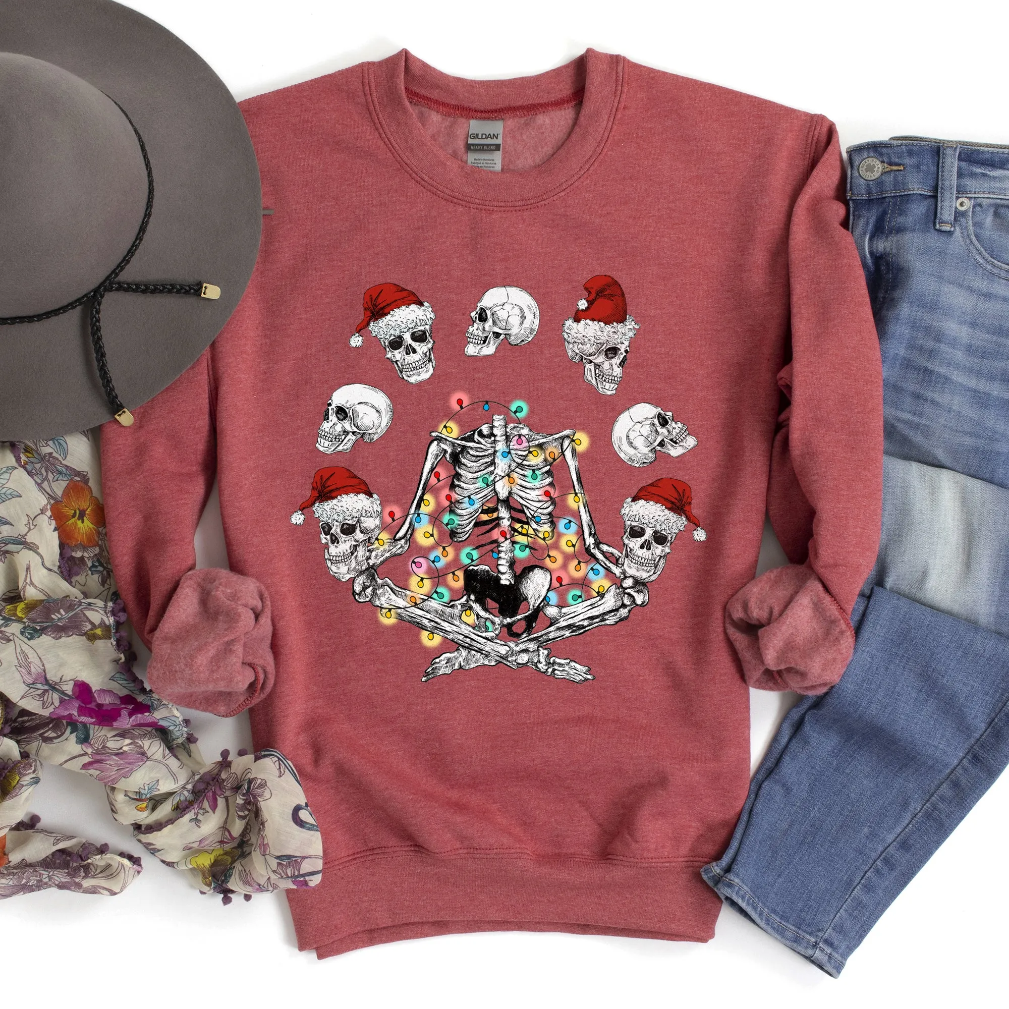 Skeleton Christmas, Juggling, Yoga Sweatshirt sold by Refinery Number One product image thumbnail 4