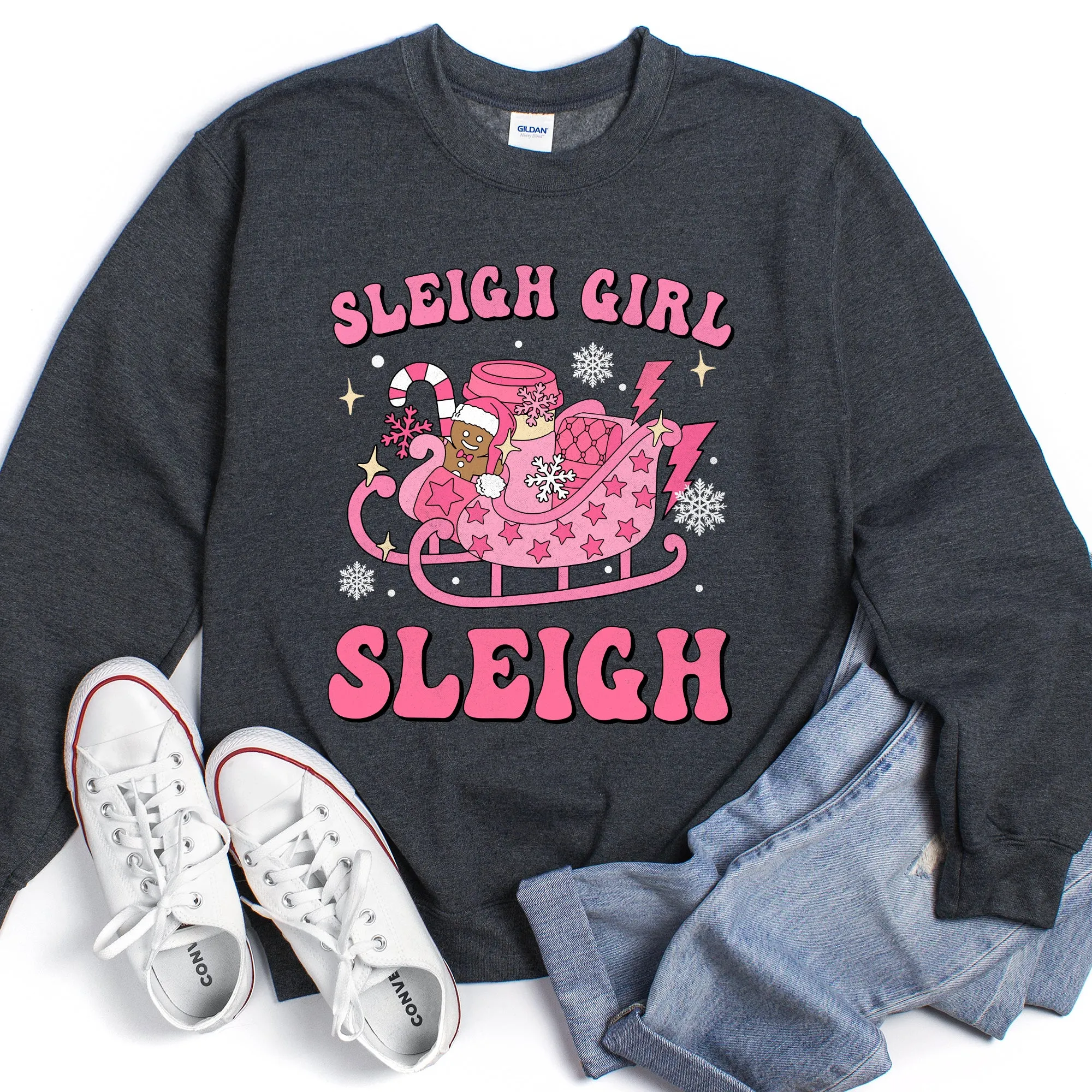 Sleigh Girl Sleigh, Christmas Retro Sweatshirt sold by Refinery Number One product image thumbnail 3