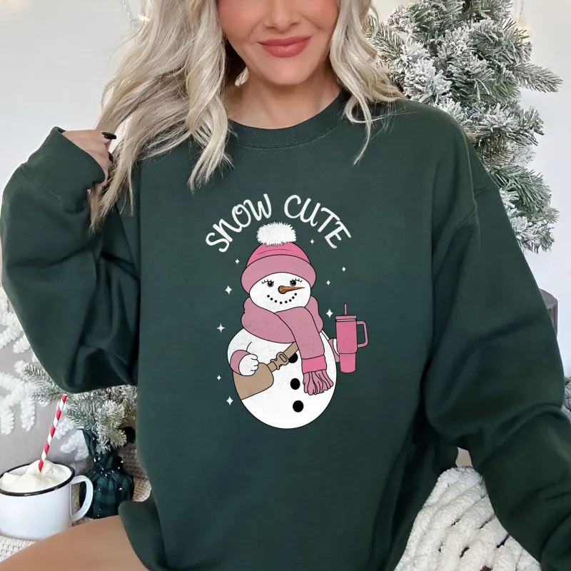 Snow Cute, Bougie Snowman Christmas Sweatshirt sold by Refinery Number One