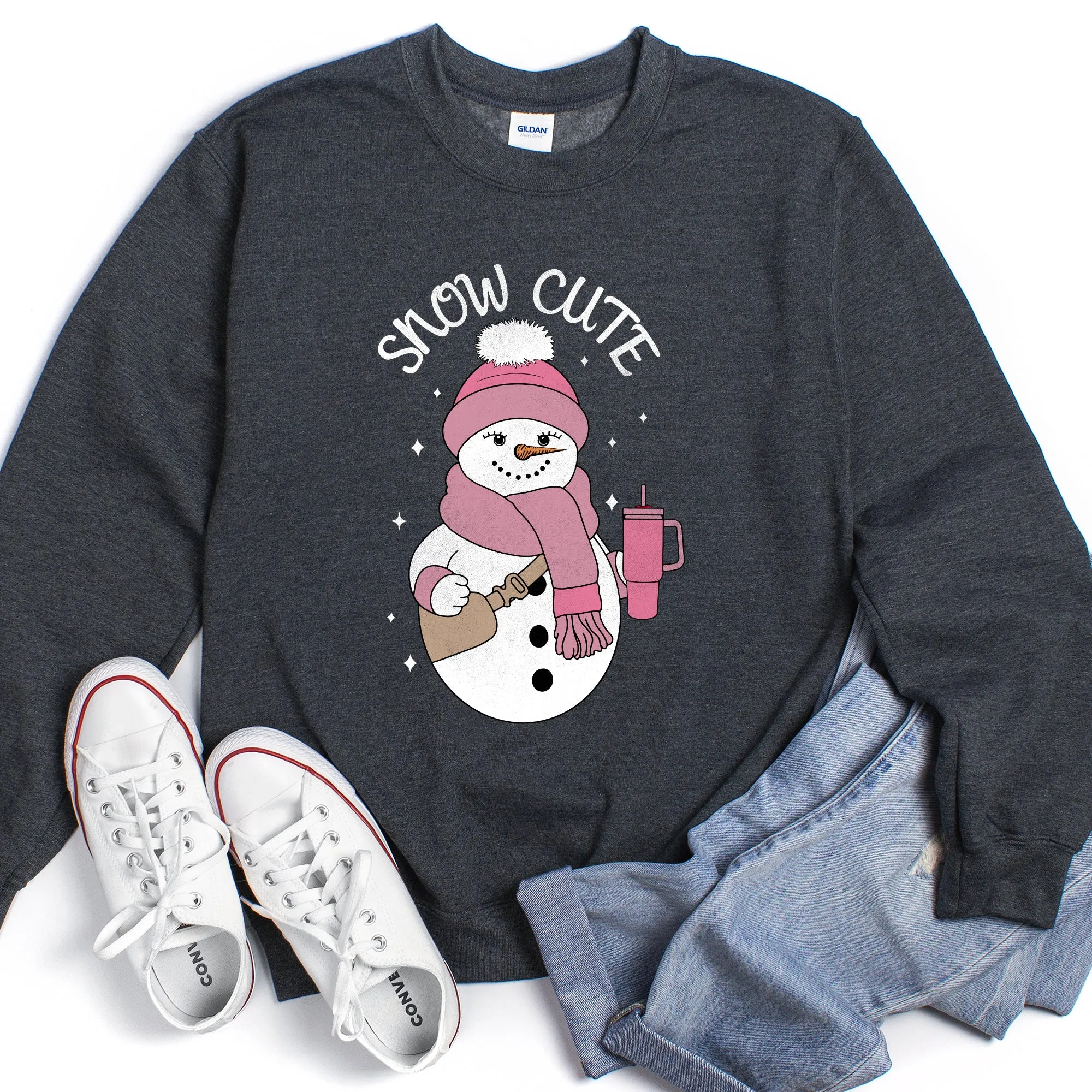 Snow Cute, Bougie Snowman Christmas Sweatshirt sold by Refinery Number One product image thumbnail 2