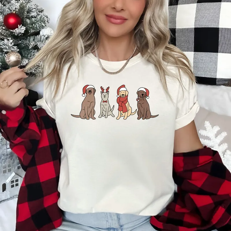 EXAMPLE: Adorable Christmas Dogs, Reindeer, Santa, Retro, Super Soft Tshirt sold by Refinery Number One