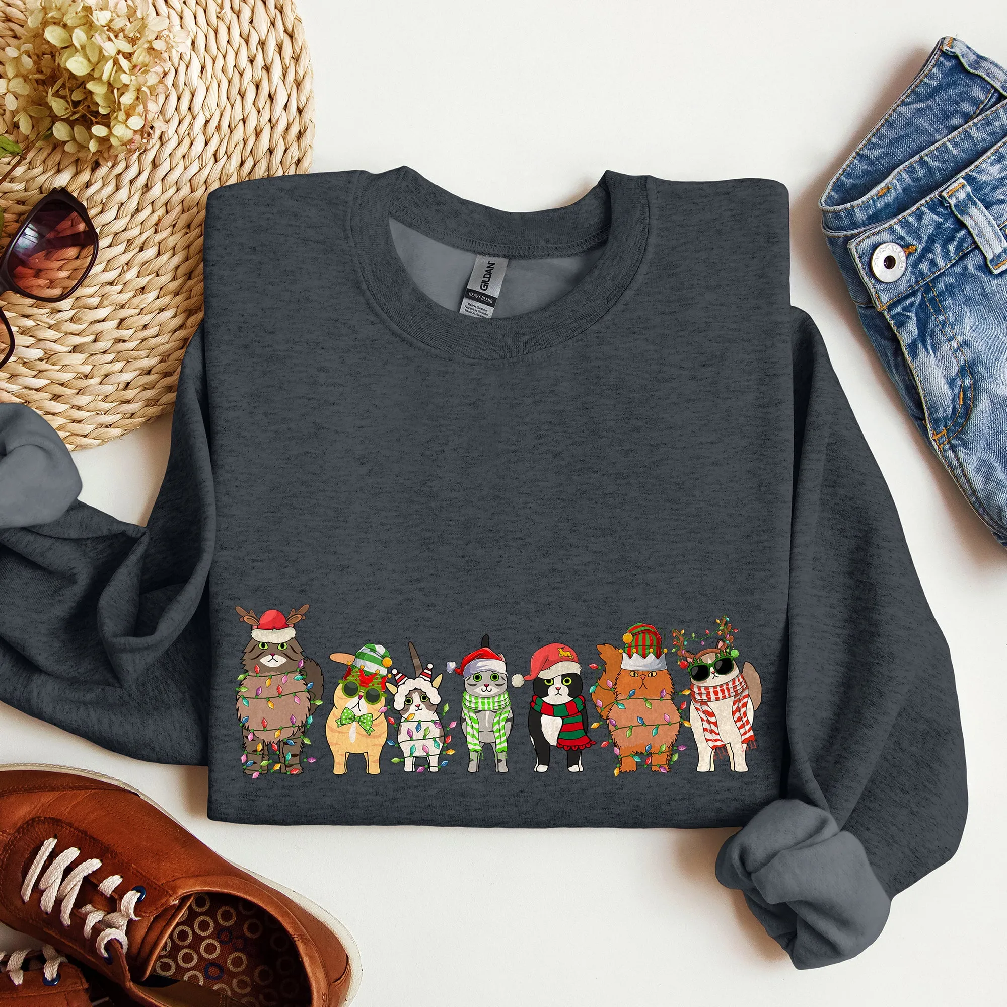 Christmas Cats, Cat Lovers, Santa, Pet Sweatshirt sold by Refinery Number One product image thumbnail 2