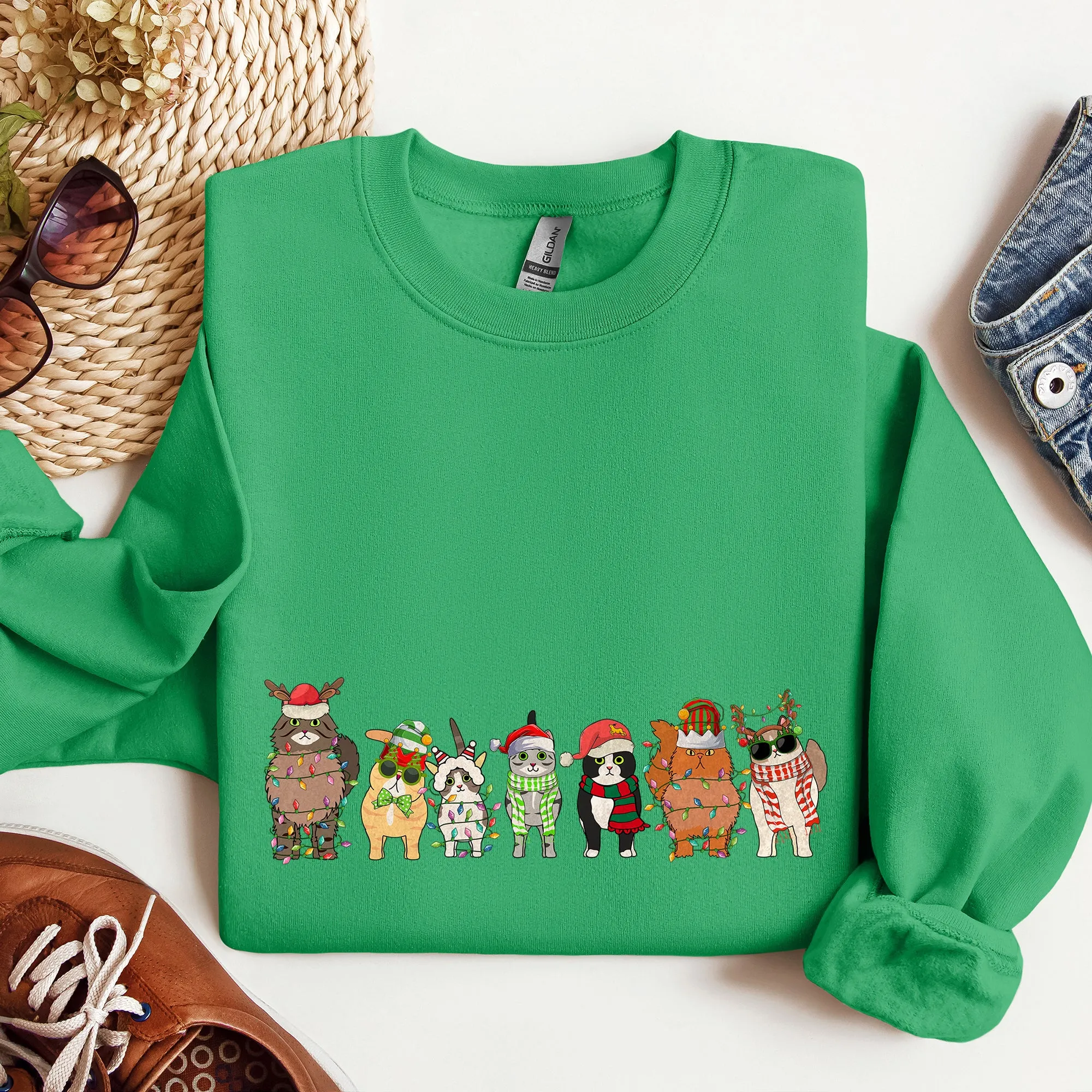 Christmas Cats, Cat Lovers, Santa, Pet Sweatshirt sold by Refinery Number One product image thumbnail 4