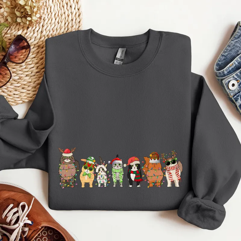 Christmas Cats, Cat Lovers, Santa, Pet Sweatshirt sold by Refinery Number One