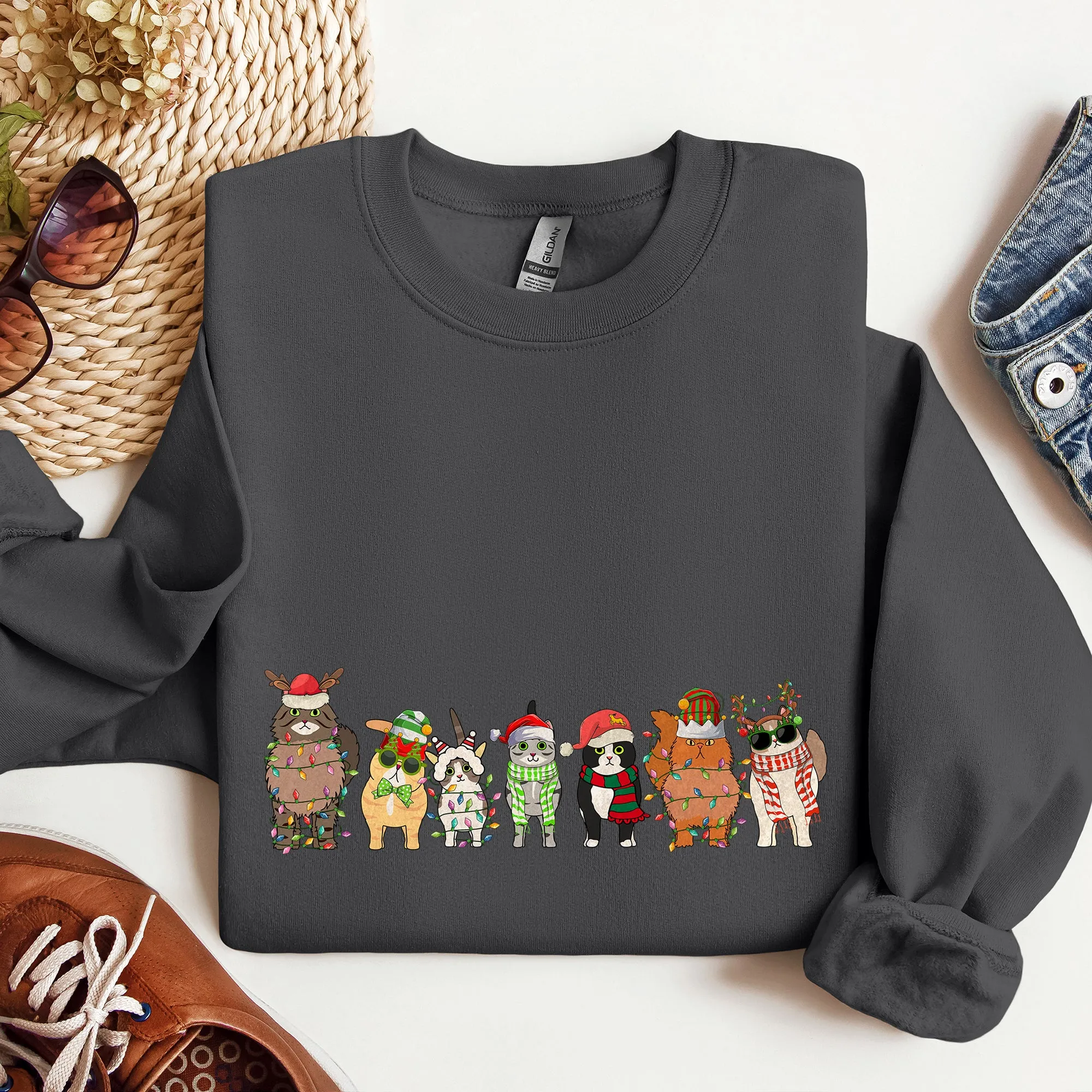 Christmas Cats, Cat Lovers, Santa, Pet Sweatshirt sold by Refinery Number One