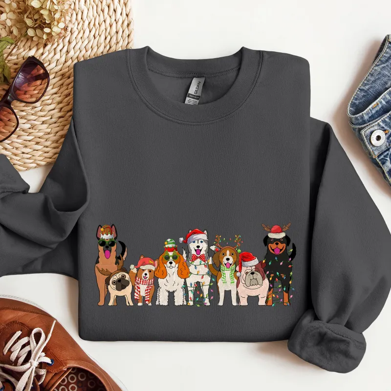 Christmas Dogs, Dog Lovers, Santa, Pet Sweatshirt sold by Refinery Number One