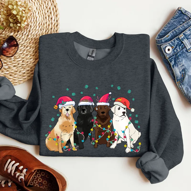 Christmas Dogs, Labrador, Dog Lovers, Santa, Pet Sweatshirt sold by Refinery Number One