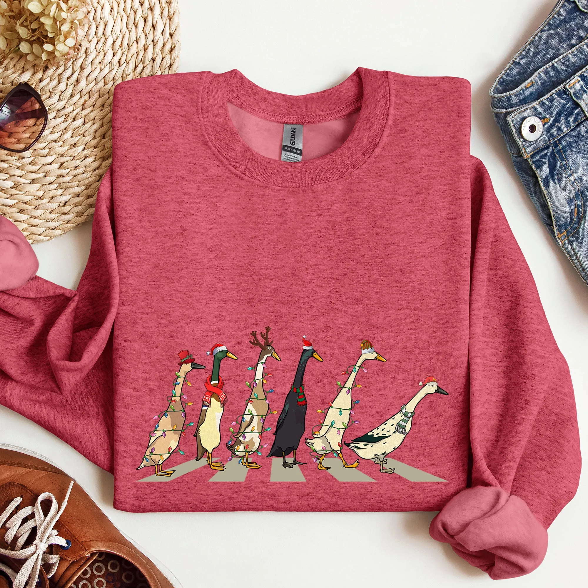 Christmas Ducks, Duck Lovers, Santa, Farm Life Sweatshirt sold by Refinery Number One product image thumbnail 5