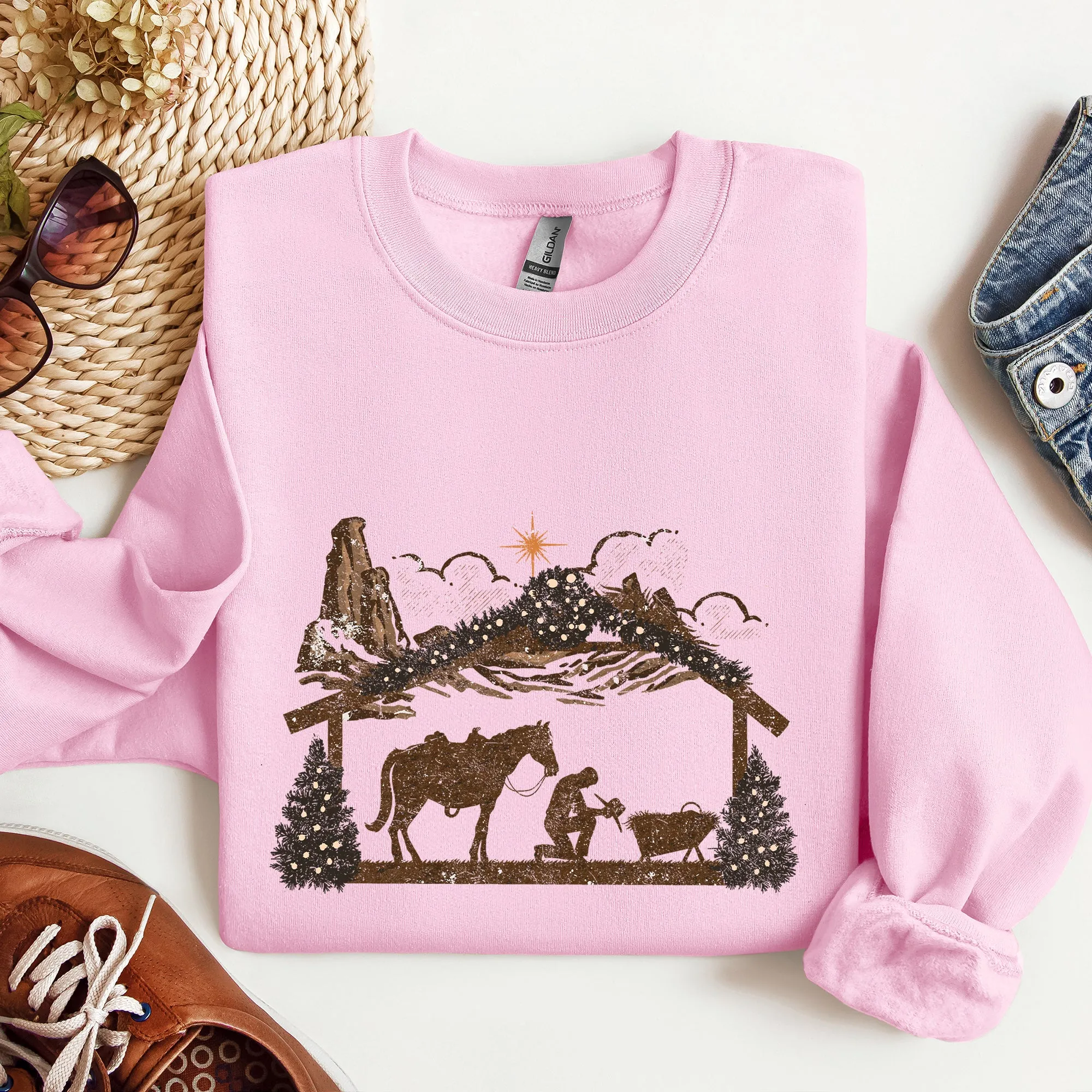 Cowboy Christmas, Manger, Christian, Religious Sweatshirt sold by Refinery Number One product image thumbnail 2