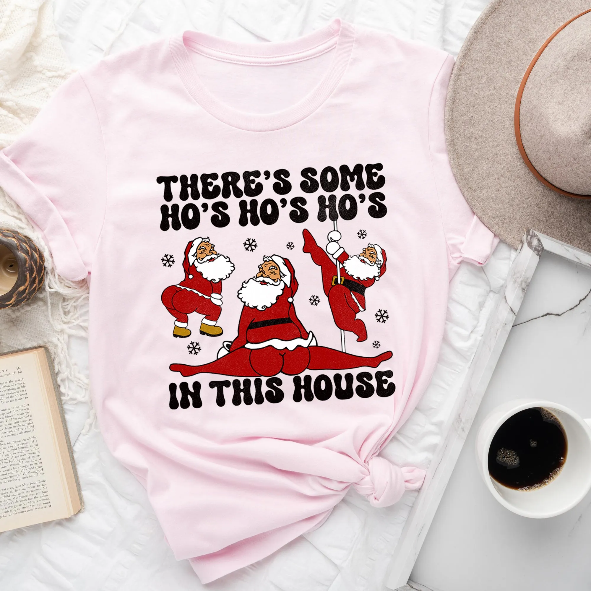 There's Some Ho's In This House, Santa, Dancing, Twerk, Retro, Naughty, Super Soft Tshirt sold by Refinery Number One product image thumbnail 4