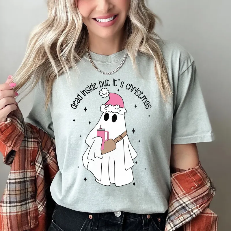 Dead Inside But It's Christmas, BooJee, Bougie, Ghost Comfort Colors sold by Refinery Number One