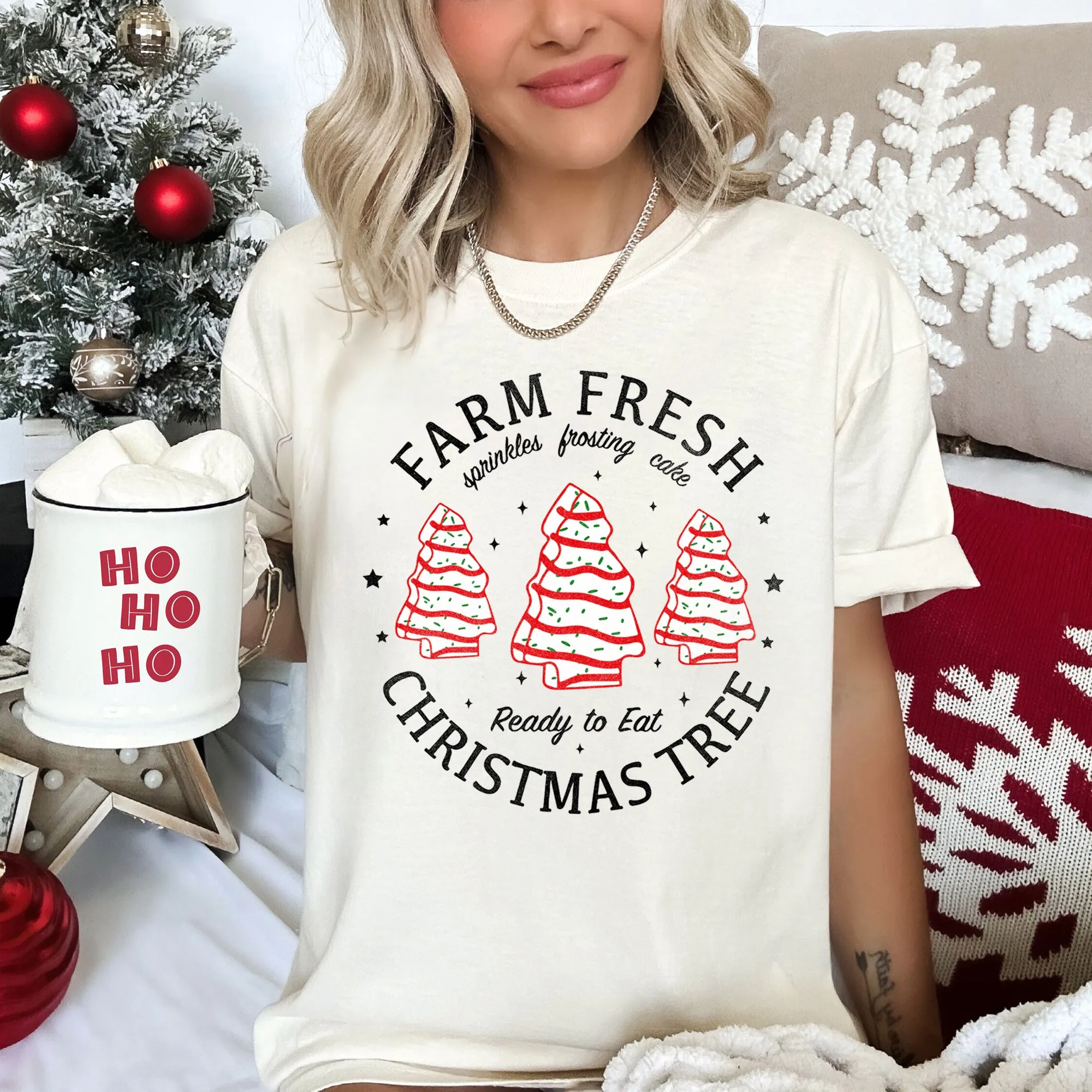 Farm Fresh Christmas Tree, Cakes, Little Debbit, Retro, Sweets Comfort Colors Tee sold by Refinery Number One product image thumbnail 3
