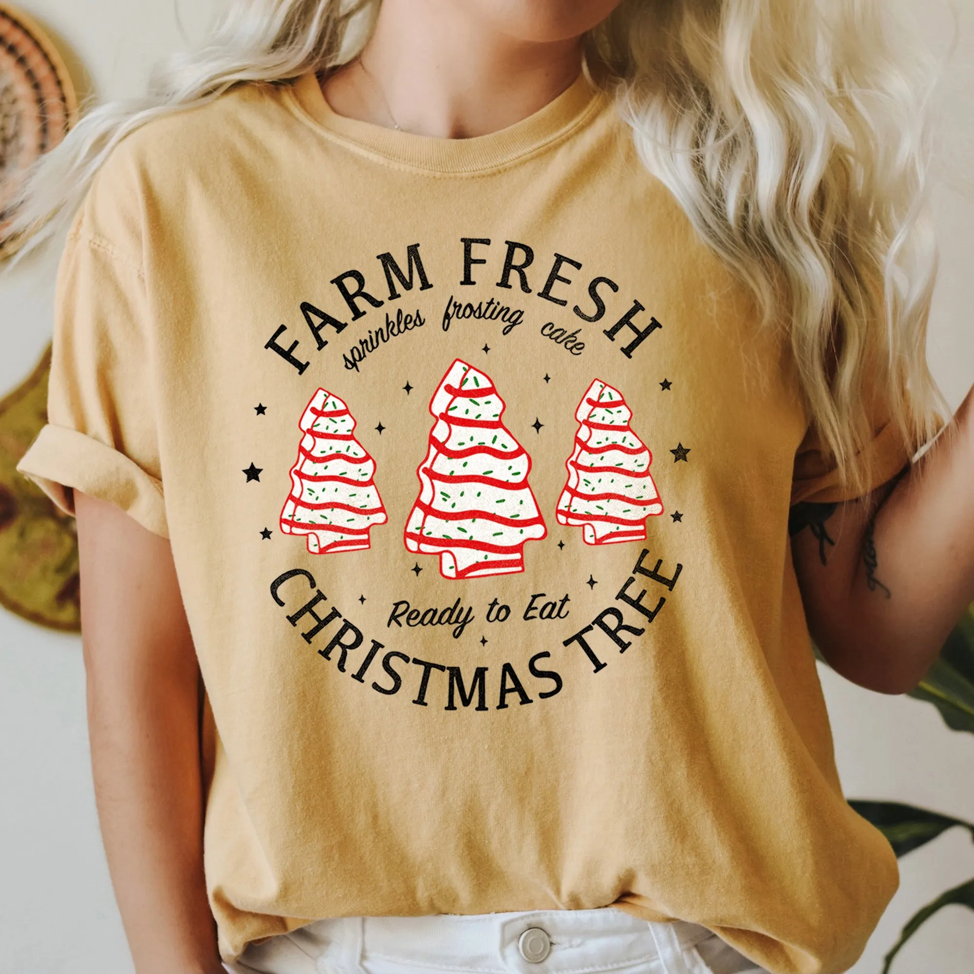Farm Fresh Christmas Tree, Cakes, Little Debbit, Retro, Sweets Comfort Colors Tee sold by Refinery Number One product image thumbnail 4