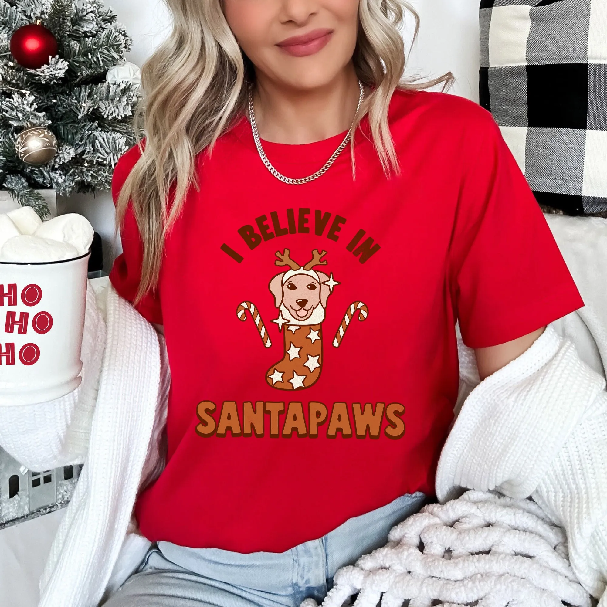 I Believe In Santa, Dog Lover, Pets, Christmas Super Soft Tees sold by Refinery Number One product image thumbnail 3