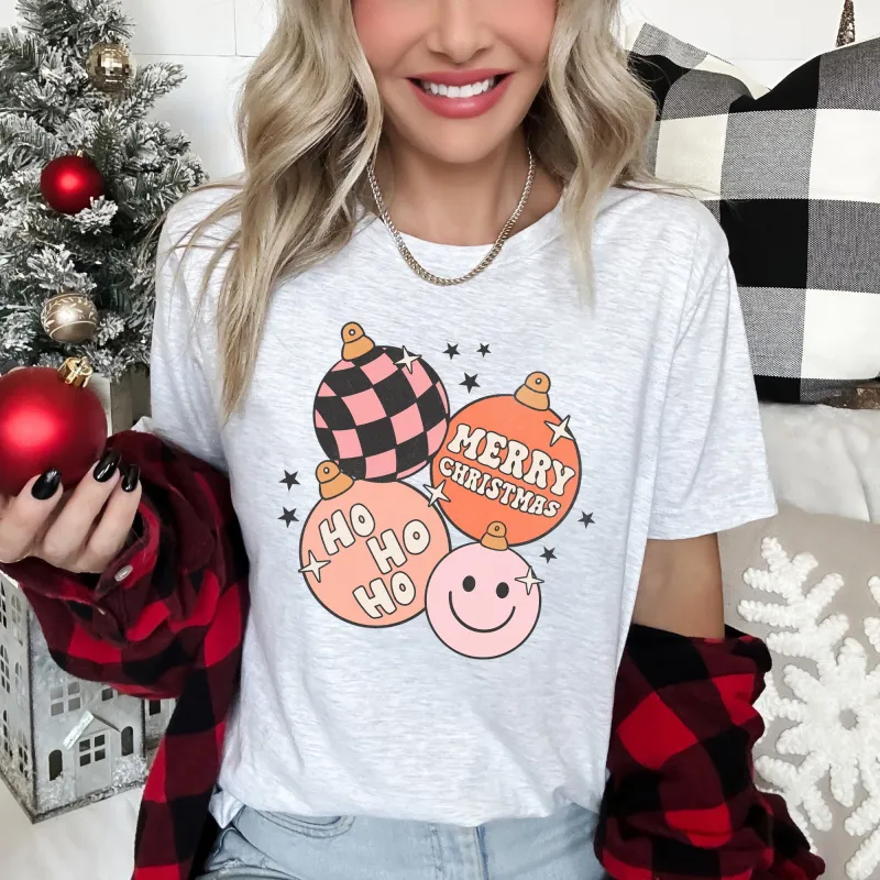 Ho Ho Ho Merry Christmas, Retro, Vintage, Hippie, Decorations Super Soft Tees sold by Refinery Number One