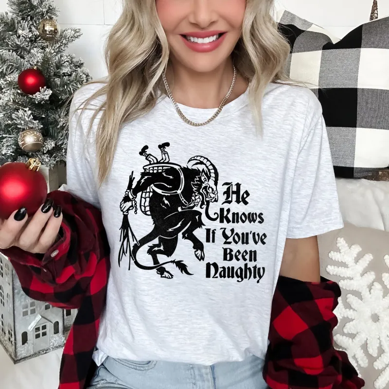 Krampus, Naughty, Santa, Christmas, Nice Super Soft Tshirt sold by Refinery Number One