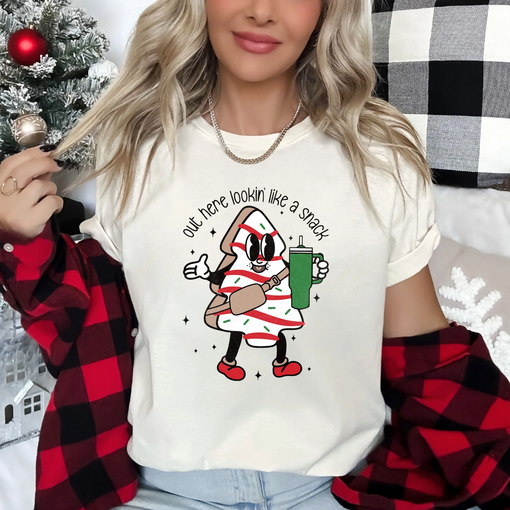 Out Here Looking Like A Snack, Christmas Tree, Little Debbie, Bougie Super Soft Tshirt sold by Refinery Number One product image thumbnail 2