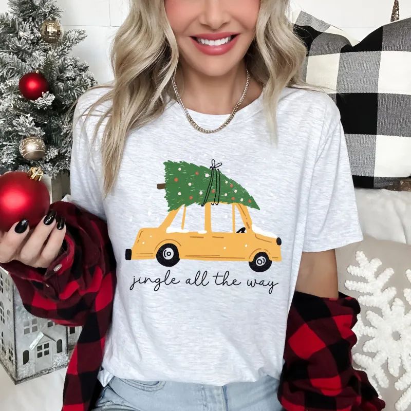 Jingle All The Way, Retro Car, Christmas Tree, Snow Super Soft Tshirt sold by Refinery Number One