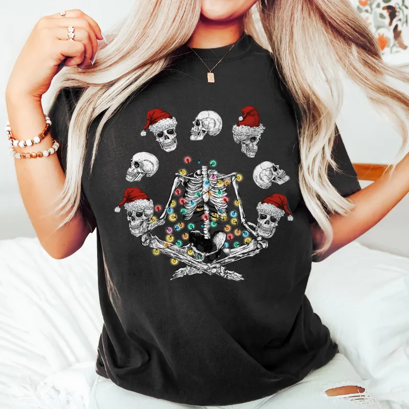 Skeleton Christmas, Juggling, Yoga, Santa, Comfort Colors Tshirt sold by Refinery Number One