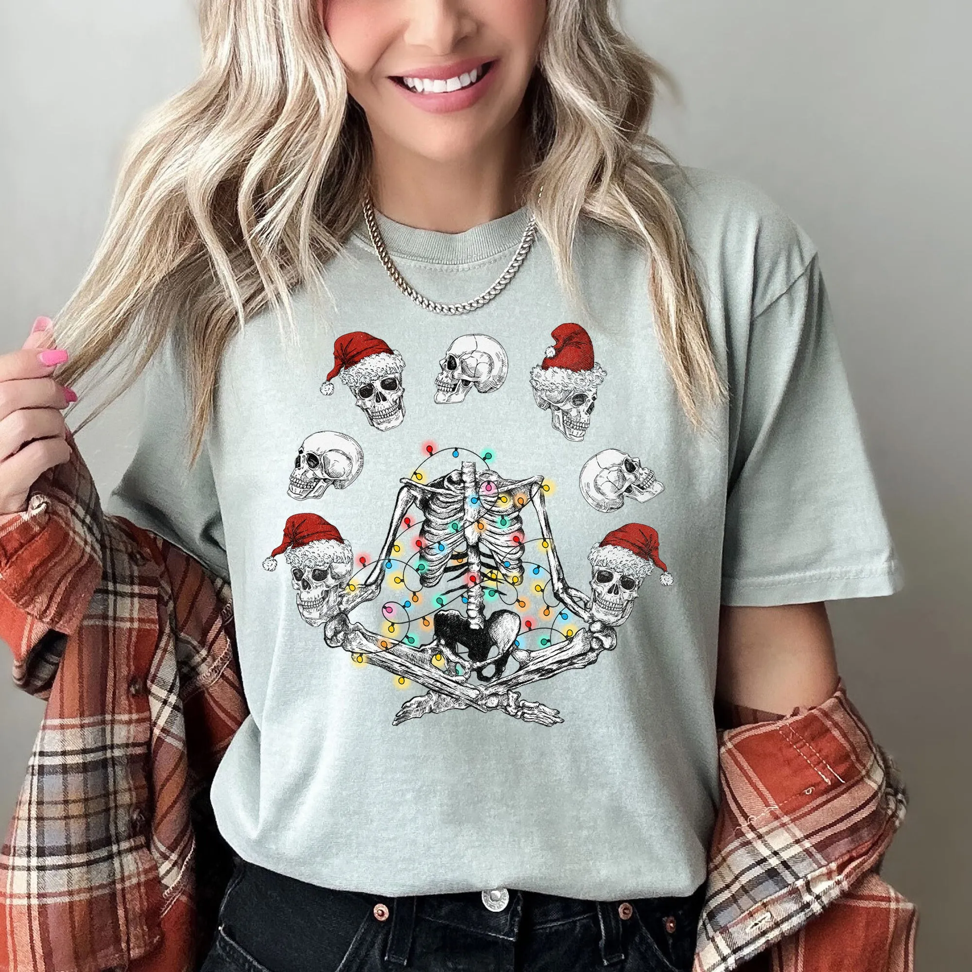 Skeleton Christmas Juggling Yoga Santa Claus Festive Holiday Party Artwork Comfort Colors Tee sold by Refinery Number One product image thumbnail 4