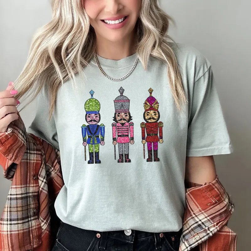 Sparkly Nutcrackers, Glitter Effect, Christmas, Comfort Colors Tshirt sold by Refinery Number One