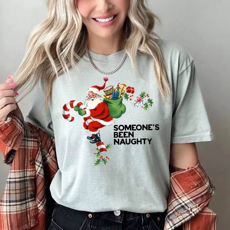 Someone's Been Naughty, Santa, Retro, Christmas, Comfort Colors Tshirt sold by Refinery Number One