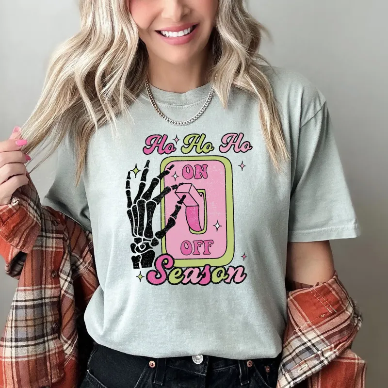 Ho Ho Ho Season, Skeleton, Light Switch, Christmas, Comfort Colors, Tshirt sold by Refinery Number One