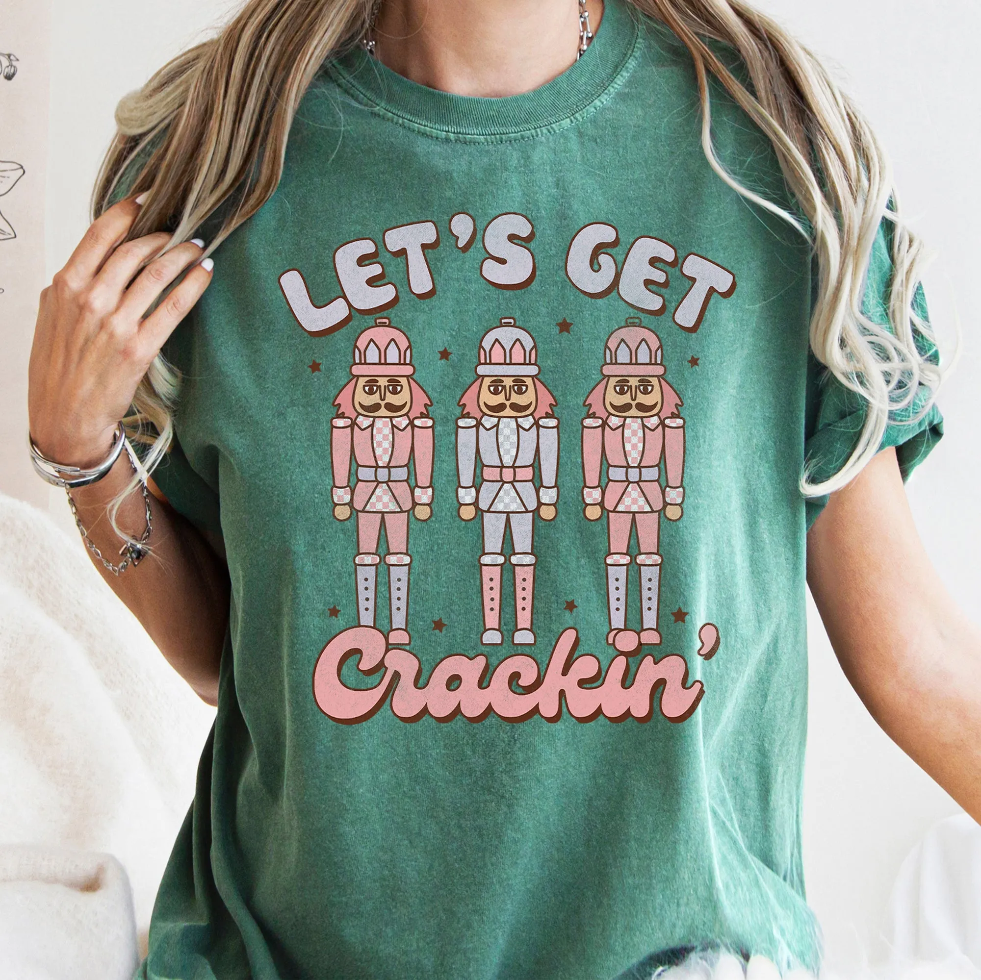 Let's Get Cracking Nutcracker Christmas Retro Holiday Cheer Vintage Vibe Edition Comfort Colors Tee sold by Refinery Number One product image thumbnail 5