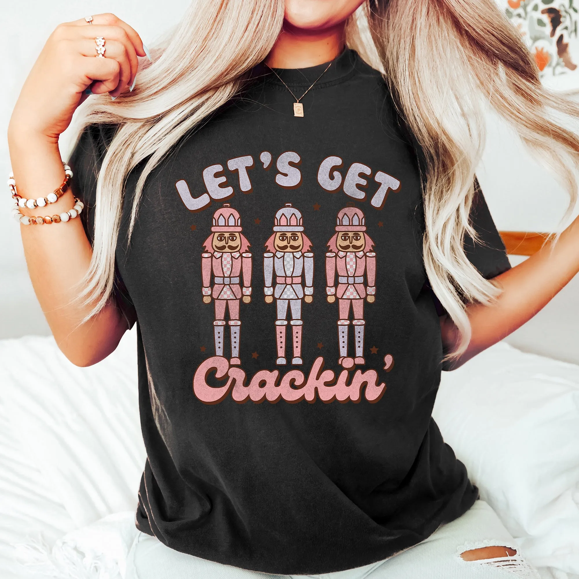 Let's Get Cracking Nutcracker Christmas Retro Holiday Cheer Vintage Vibe Edition Comfort Colors Tee sold by Refinery Number One product image thumbnail 3