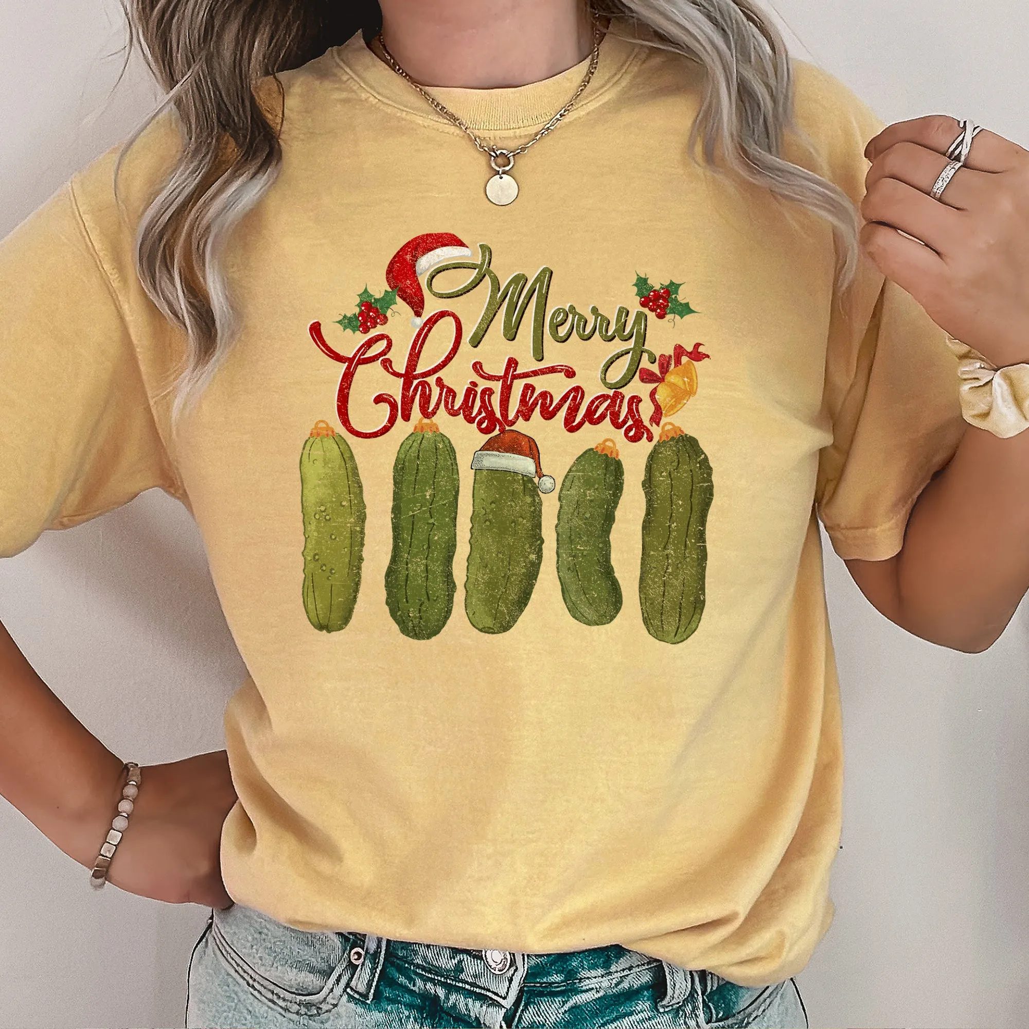 Merry Christmas Pickles, Classic, Retro, Vintage , Comfort Colors Tshirt sold by Refinery Number One