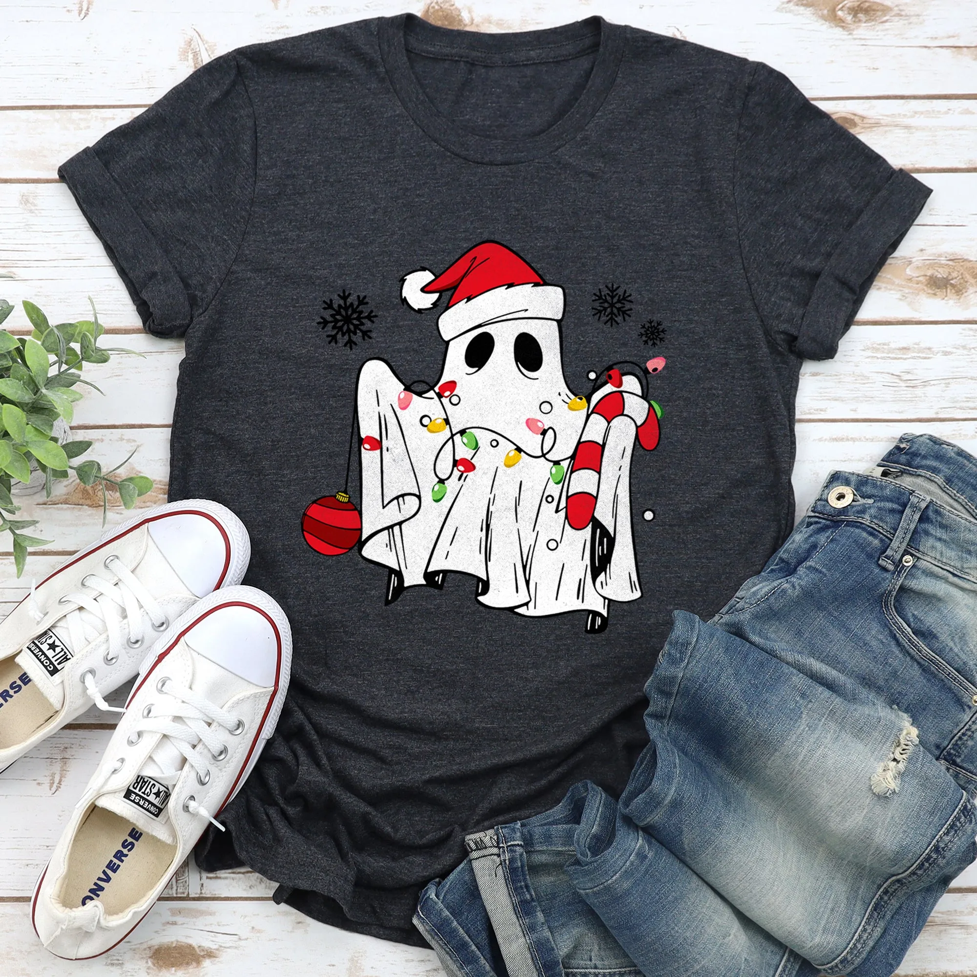 Cute-Ghost-Christmas Super Soft Tshirt sold by Refinery Number One product image thumbnail 4