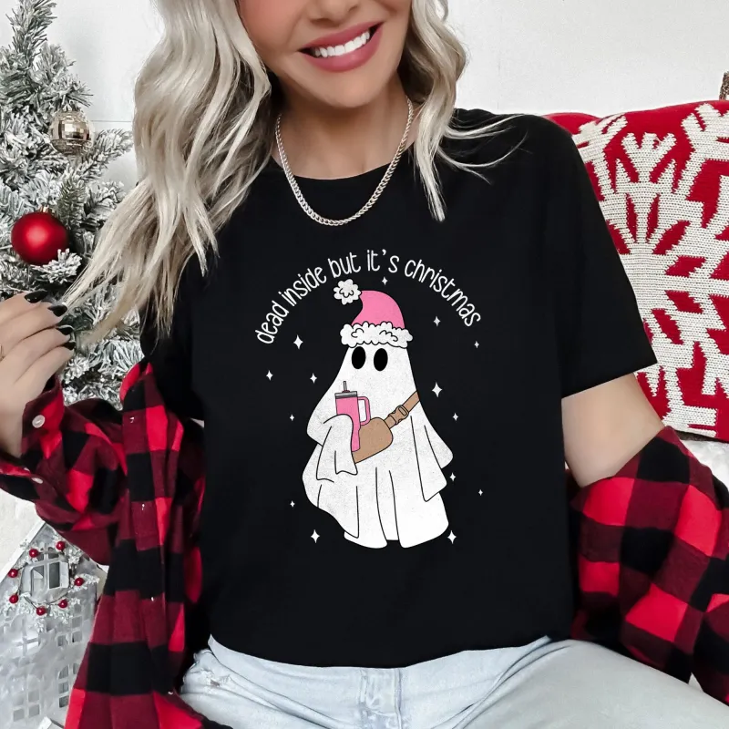 Dead Inside But It's Christmas, BooJee, Bougie, Ghost Super Soft Tees sold by Refinery Number One