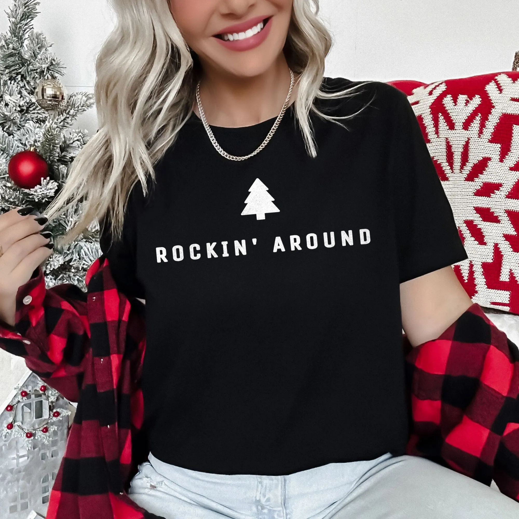 Rocking Around The Christmas Tree, Minimalist, Retro Super Soft Tees sold by Refinery Number One
