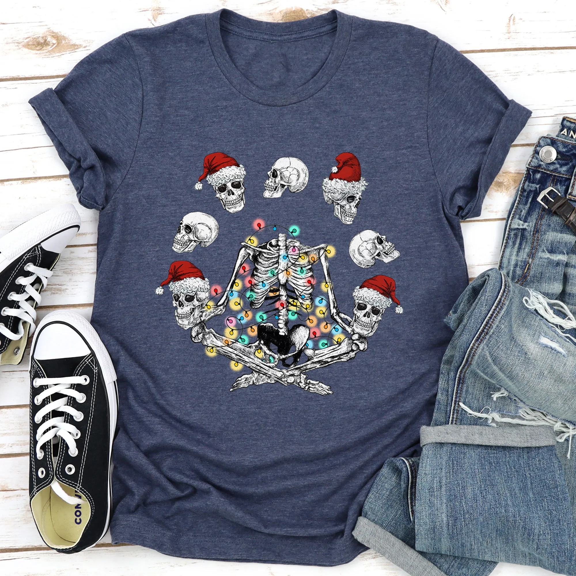 Skeleton Christmas, Juggling, Yoga, Santa Super Soft Tees sold by Refinery Number One product image thumbnail 5