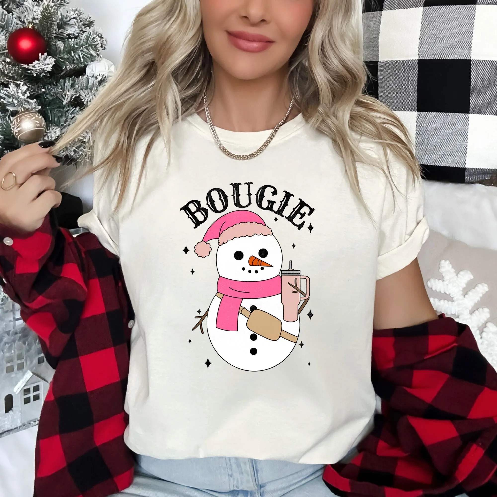 Bougie Snowman, Christmas, BooJee Super Soft Tees sold by Refinery Number One product image thumbnail 2