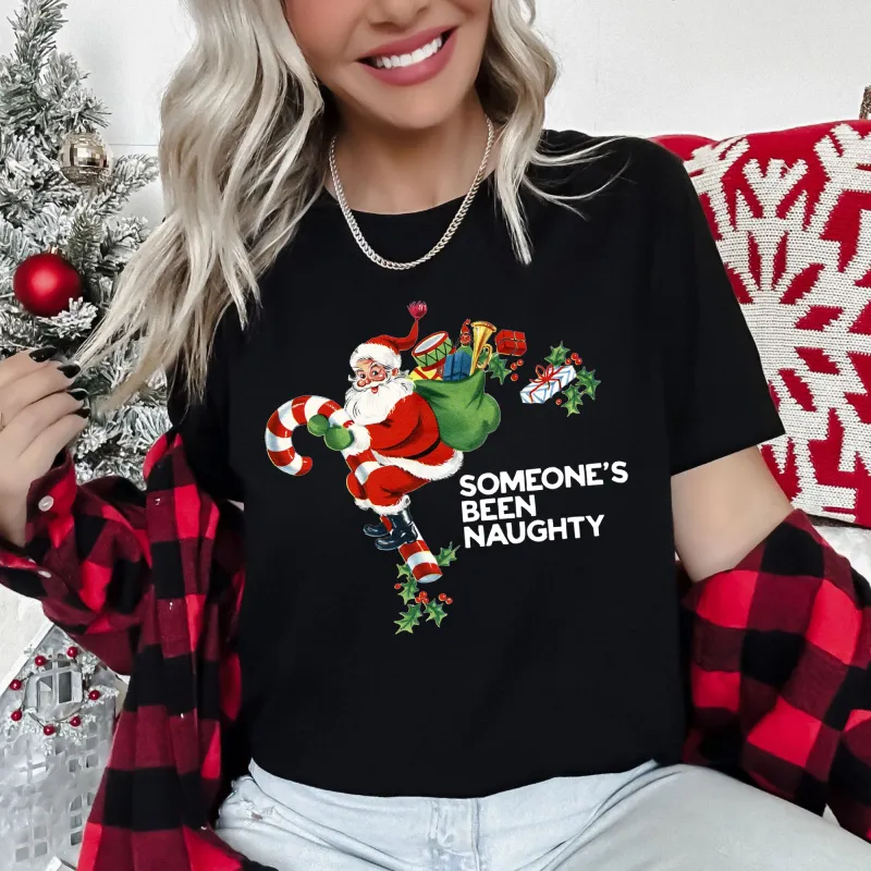 Someone's Been Naughty, Santa, Retro, Christmas - White Super Soft Tees sold by Refinery Number One