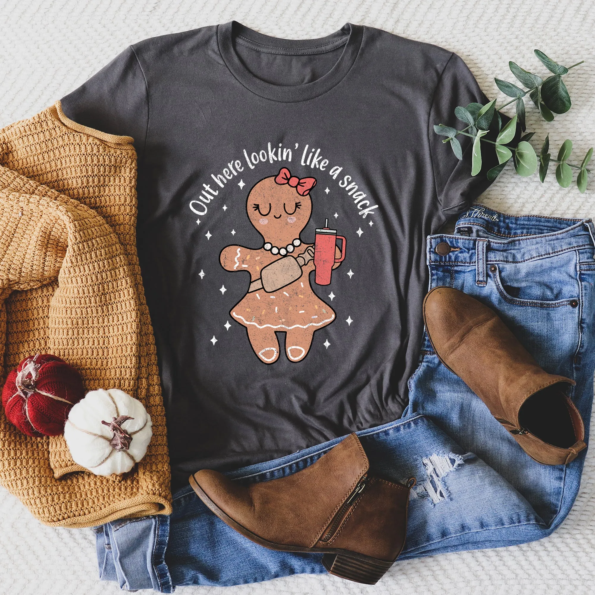 Out Here Looking Like A Snack, Gingerbread Girl, Stanley, Christmas Super Soft Tees sold by Refinery Number One product image thumbnail 2