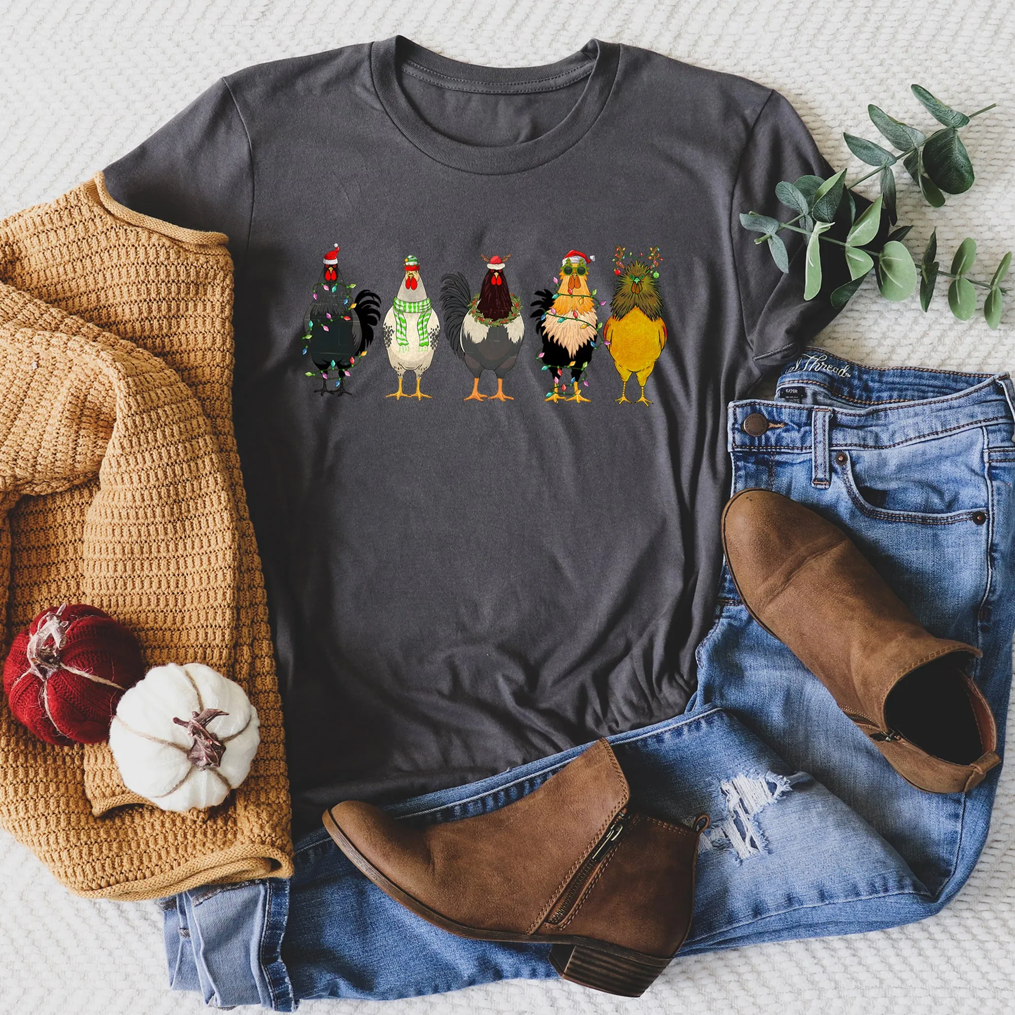Christmas Chickens, Chicken Lovers, Santa, Farm Life Super Soft Tees sold by Refinery Number One product image thumbnail 2