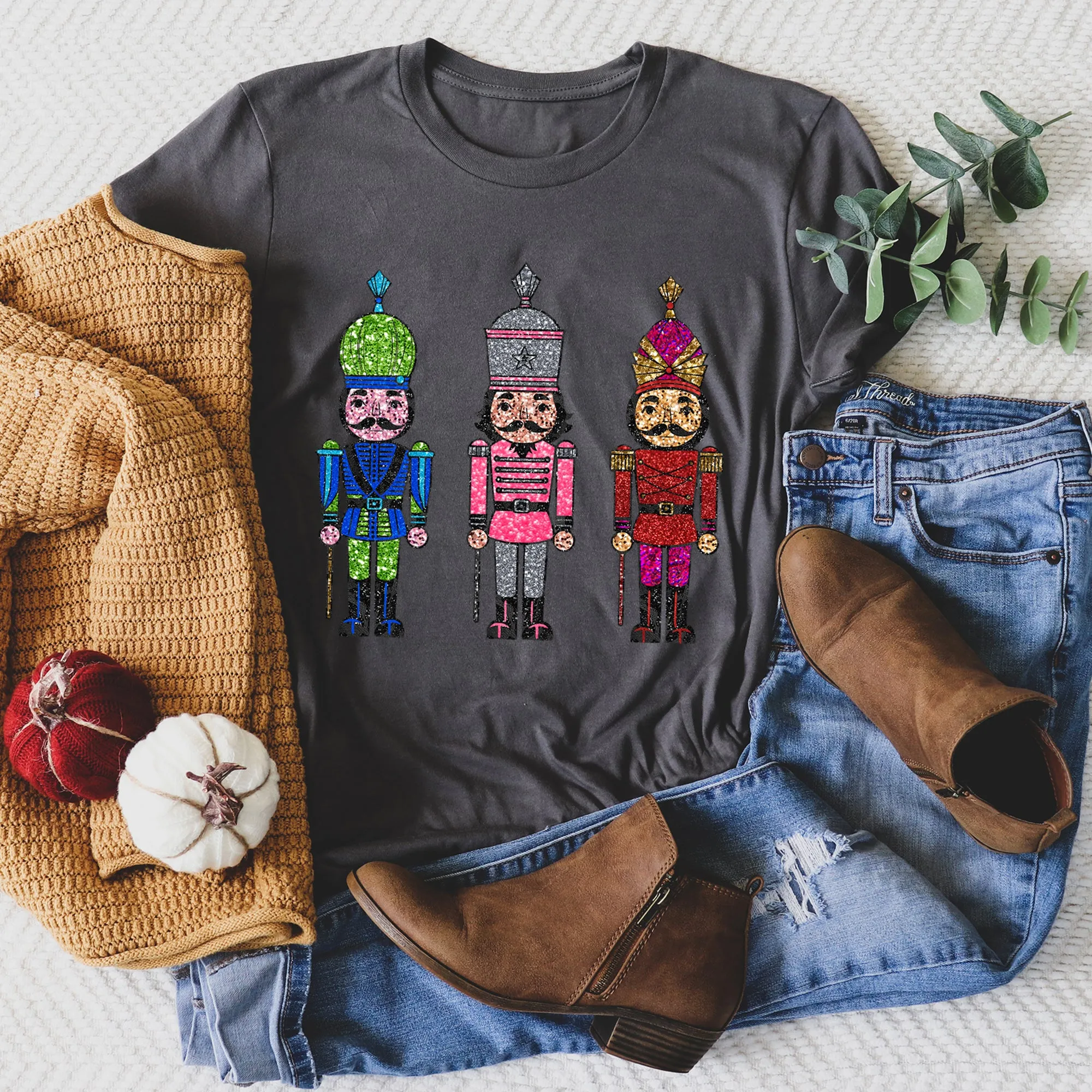 Sparkly Nutcrackers, Glitter Effect, Christmas Super Soft Tees sold by Refinery Number One product image thumbnail 2