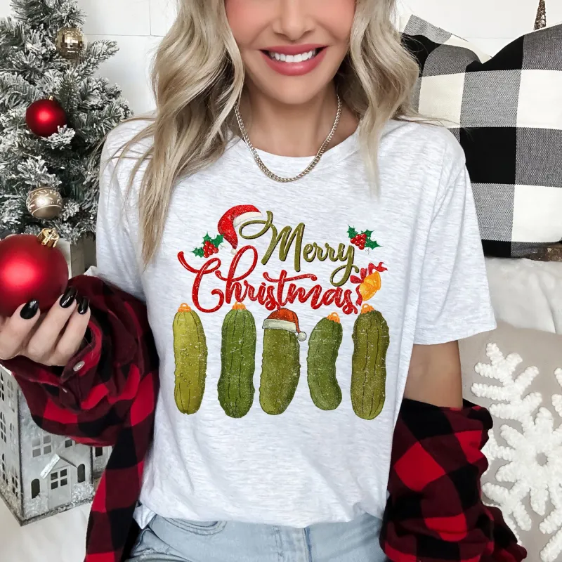 Merry Christmas Pickles, Classic, Retro, Vintage Super Soft Tees sold by Refinery Number One
