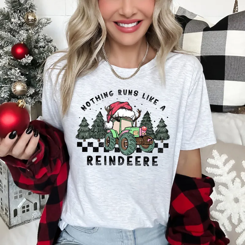 Nothing Runs Like A Reindeere, Deere, Christmas, Tractor, Farm Life Super Soft Tees sold by Refinery Number One
