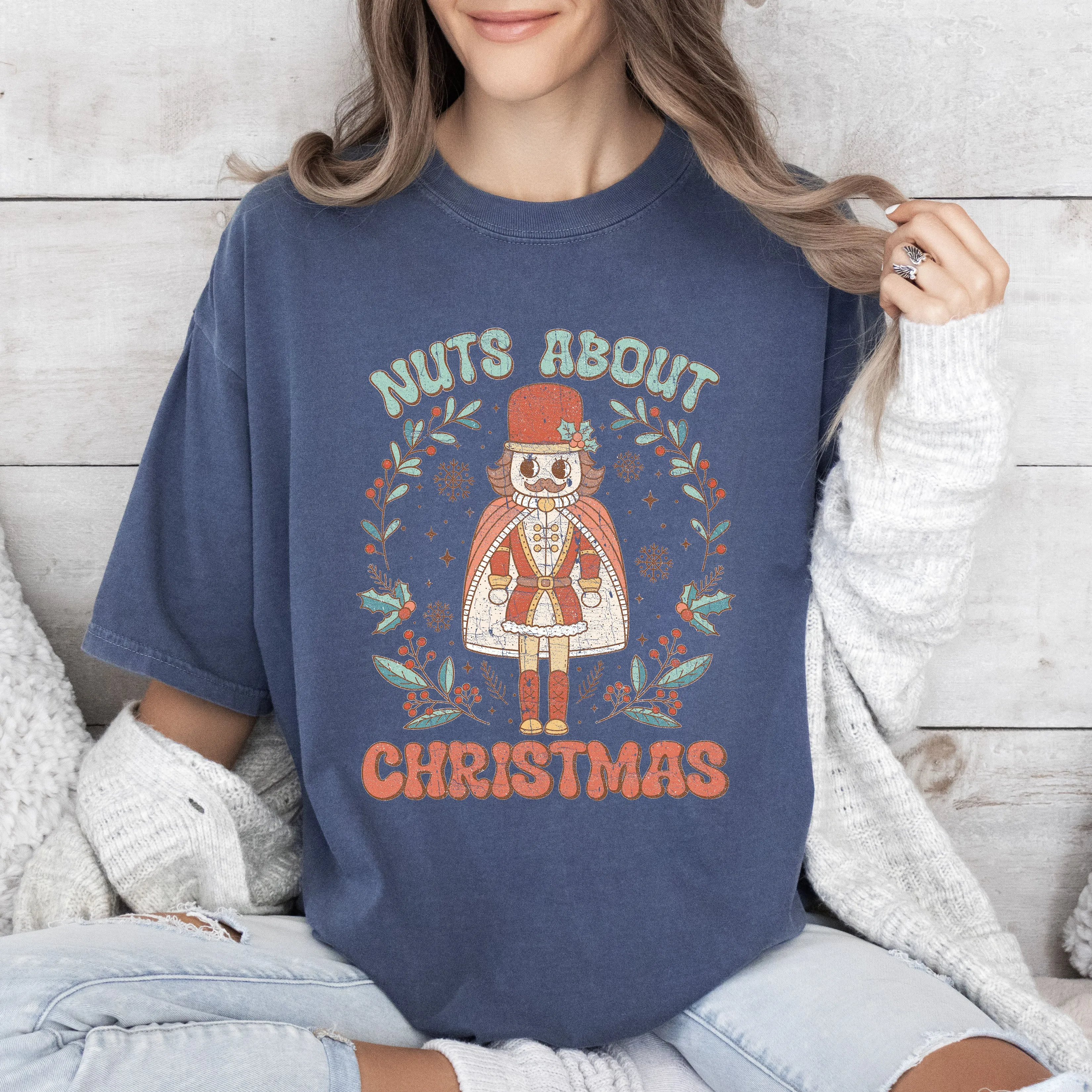 Nuts About Christmas Retro Comfort Colors Tshirt, Vintage Nutcracker Shirt sold by Refinery Number One product image thumbnail 4