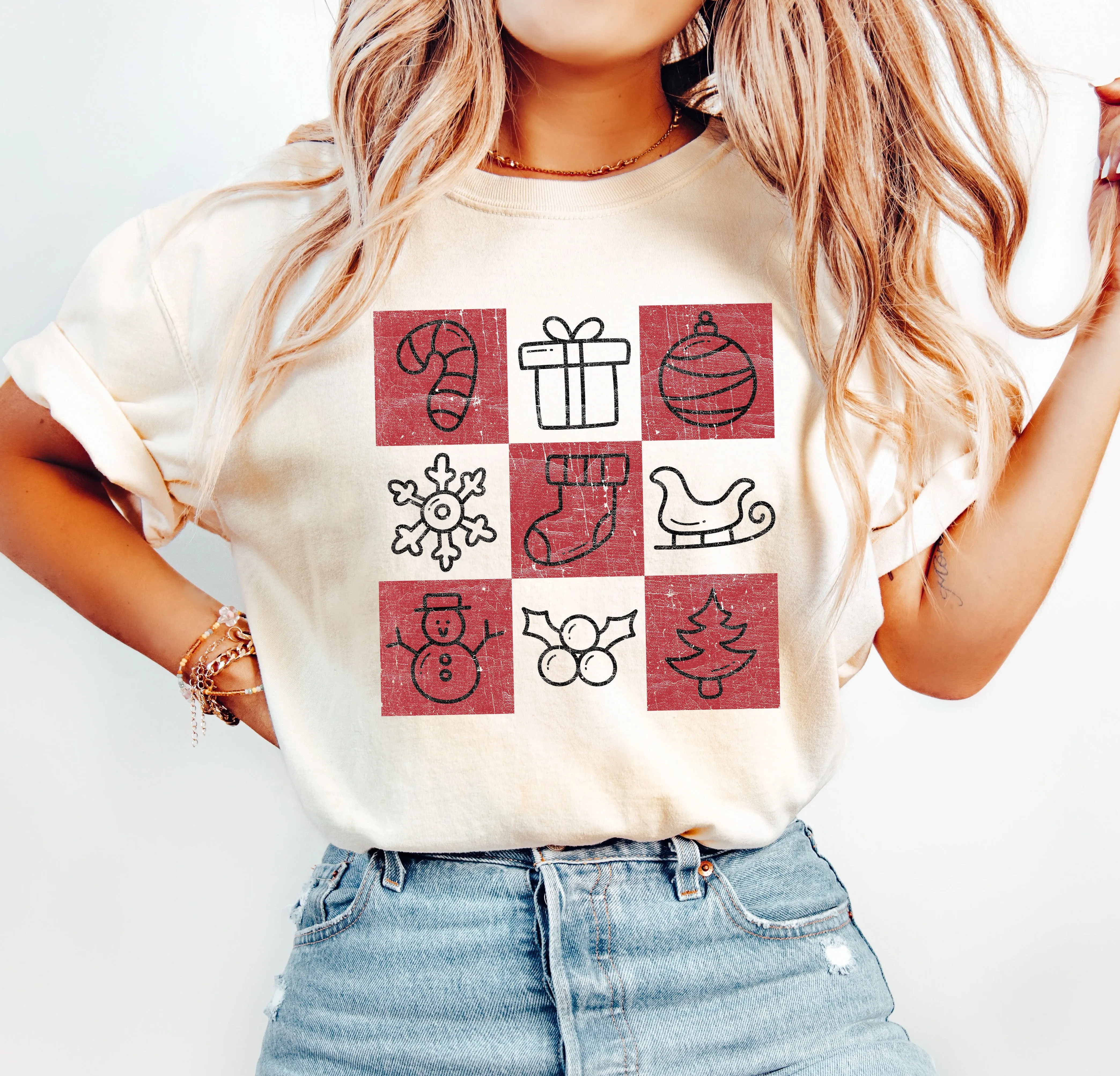 Vintage Christmas Icons Comfort Colors Tshirt, Retro Christmas Tee sold by Refinery Number One