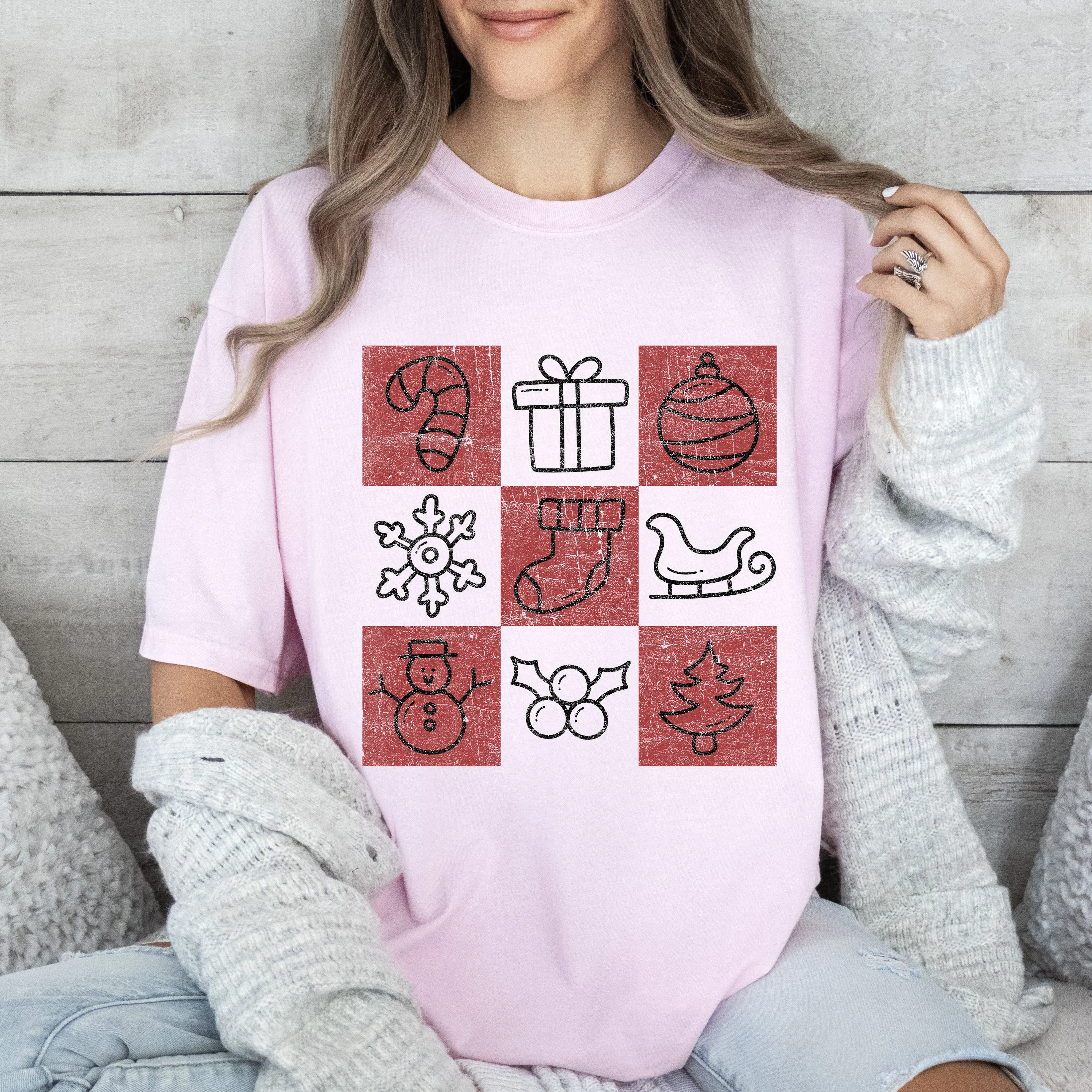Vintage Christmas Icons Comfort Colors Tshirt, Retro Christmas Tee sold by Refinery Number One product image thumbnail 3