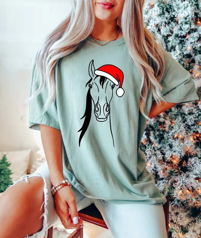 Christmas Horse Comfort Colors Tshirt, Funny Christmas Animal Tee sold by Refinery Number One