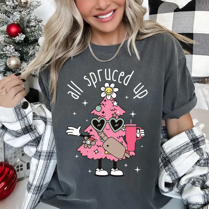 All Spruced Up Vintage Comfort Colors Tee, Retro Classic Christmas Tshirt sold by Refinery Number One