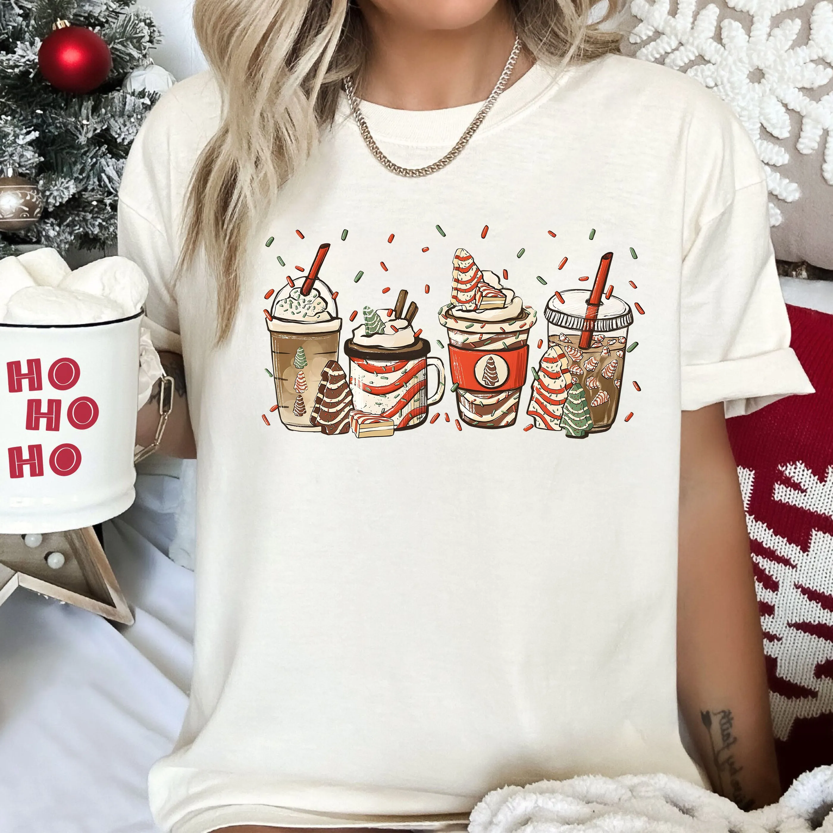 Vintage Christmas Coffee Comfort Colors Tee, Vintage Classic Christmas Tshirt sold by Refinery Number One product image thumbnail 2
