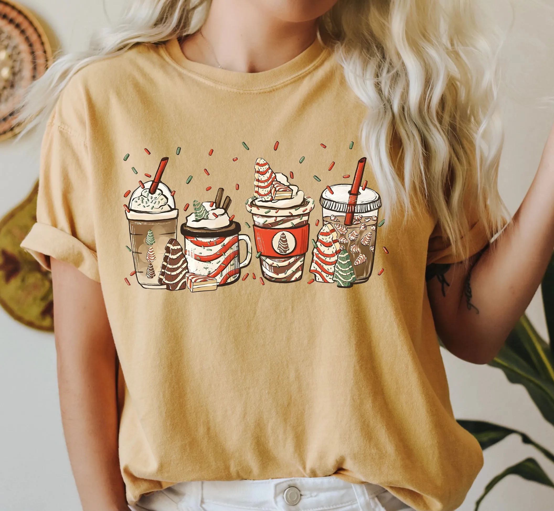 Vintage Christmas Coffee Comfort Colors Tee, Vintage Classic Christmas Tshirt sold by Refinery Number One product image thumbnail 3