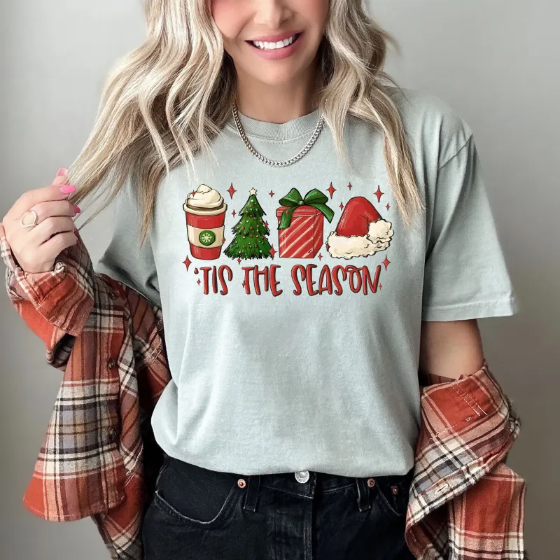 Tis The Season Retro Comfort Colors Tee, Vintage Classic Christmas Tshirt sold by Refinery Number One
